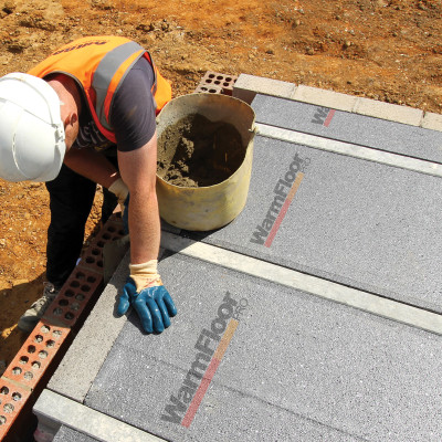 Close up of Milbank insulated beam and block flooring WarmFloor Pro